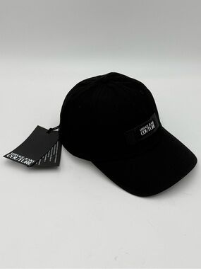 Versace Jeans Couture Black Logo Patch Baseball Cap Hat NWT Authe